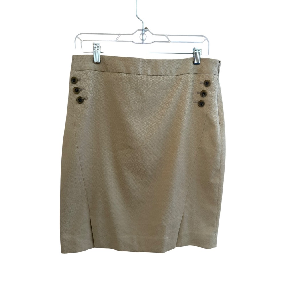 The Limited Women's Pencil Skirt Size 10 Khaki Beige Career Office Work Button